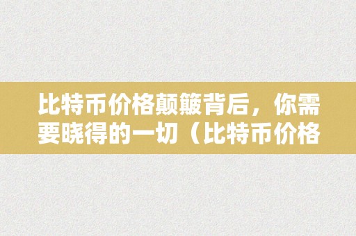 比特币价格颠簸背后，你需要晓得的一切（比特币价格颠簸背后的逻辑是什么）