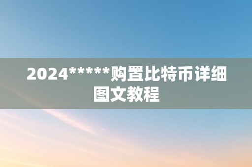 2024*****购置比特币详细图文教程