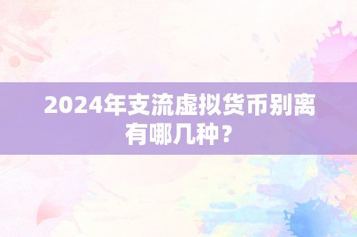 2024年支流虚拟货币别离有哪几种？