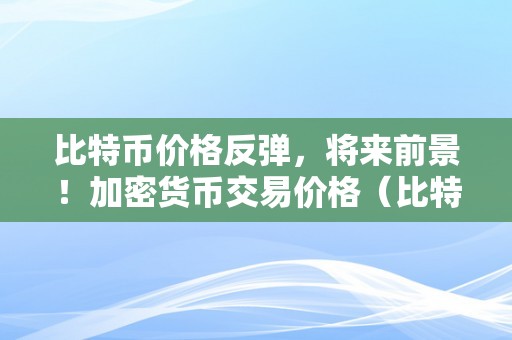 比特币价格反弹，将来前景！加密货币交易价格（比特币价格反弹,将来前景!加密货币交易价格下降）