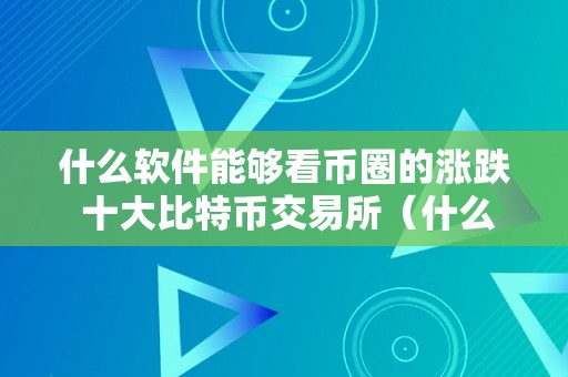 什么软件能够看币圈的涨跌 十大比特币交易所（什么软件能够看比特币价格）