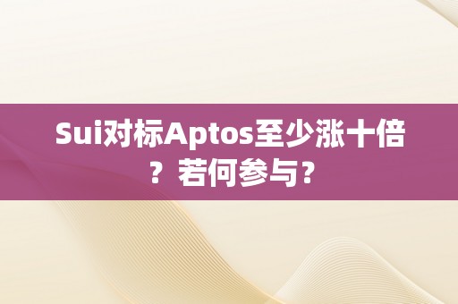 Sui对标Aptos至少涨十倍？若何参与？