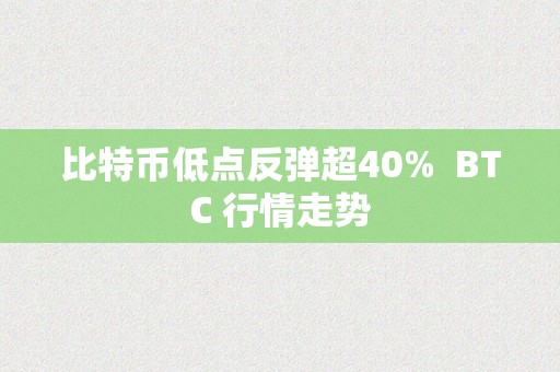 比特币低点反弹超40%  BTC 行情走势