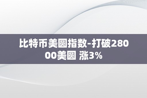 比特币美圆指数-打破28000美圆 涨3%