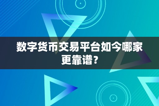 数字货币交易平台如今哪家更靠谱？