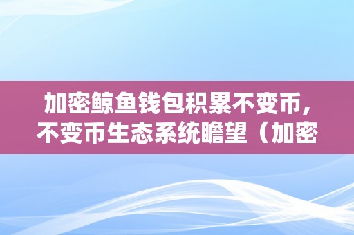 加密鲸鱼钱包积累不变币,不变币生态系统瞻望（加密货币鲸鱼）