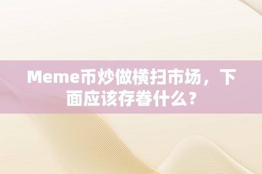 Meme币炒做横扫市场，下面应该存眷什么？