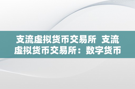 支流虚拟货币交易所  支流虚拟货币交易所：数字货币行业的风向标