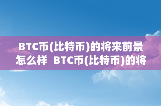 BTC币(比特币)的将来前景怎么样  BTC币(比特币)的将来前景及比特币将来开展前景