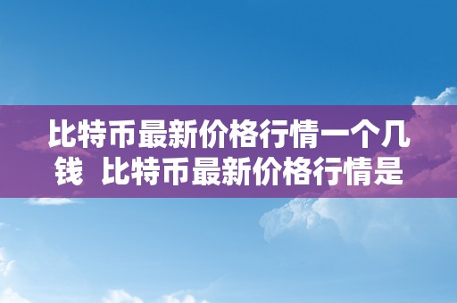 比特币最新价格行情一个几钱  比特币最新价格行情是几钱？详细解析比特币价格颠簸原因及将来走势