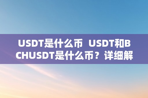 USDT是什么币  USDT和BCHUSDT是什么币？详细解析USDT和BCHUSDT的概念和特点