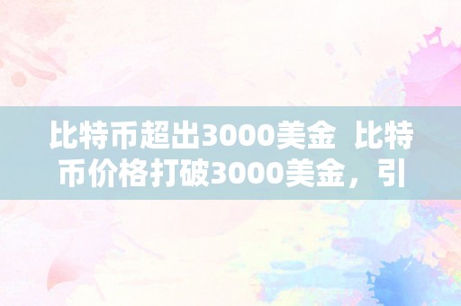 比特币超出3000美金  比特币价格打破3000美金，引发市场热议