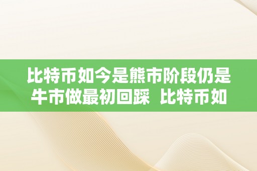 比特币如今是熊市阶段仍是牛市做最初回踩  比特币如今是熊市阶段仍是牛市做最初回踩