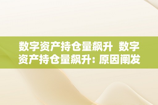 数字资产持仓量飙升  数字资产持仓量飙升: 原因阐发与瞻望