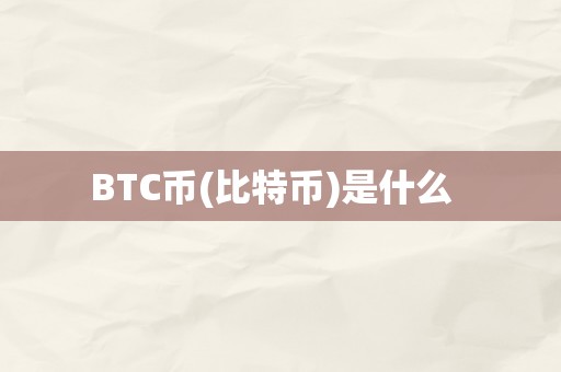 BTC币(比特币)是什么  