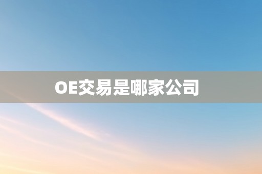 OE交易是哪家公司  