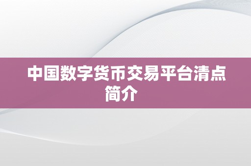 中国数字货币交易平台清点简介  